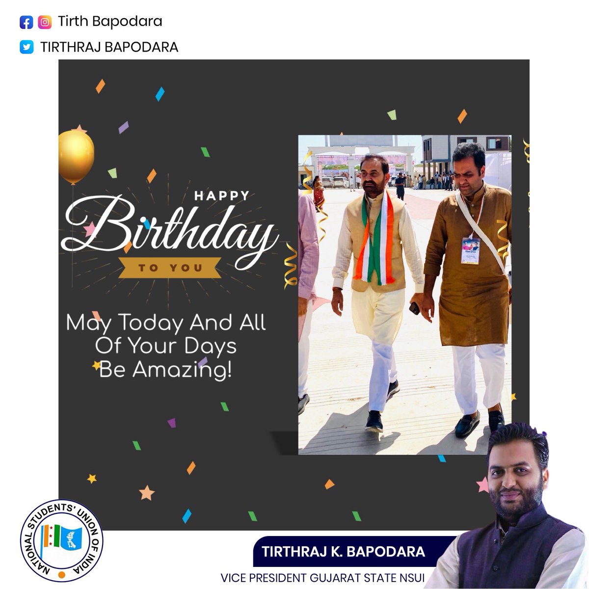 TIRTHRAJBAPODA2's tweet photo. Happy Birthday to Hon'ble Shri Shaktisinh Gohil,Member of Rajya Sabha,Expert in Parliamentary Procedure….@shaktisinhgohil https://t.co/GuMJaiPYYq