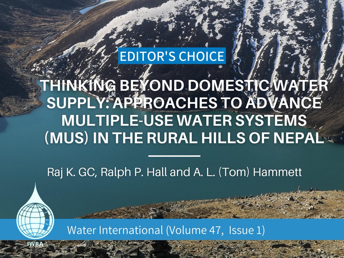 iwra_water's tweet photo. Multiple-use water systems make perfect sense to many users and to donors, but not to fragmented government systems, such as in Nepal. 

Access for #free the Editor's Choice for #WaterInternational's January issue (47, 1) to learn more! 
👉https://t.co/5g2dcRk5lF

#water #Nepal https://t.co/DZyDQpb7GT