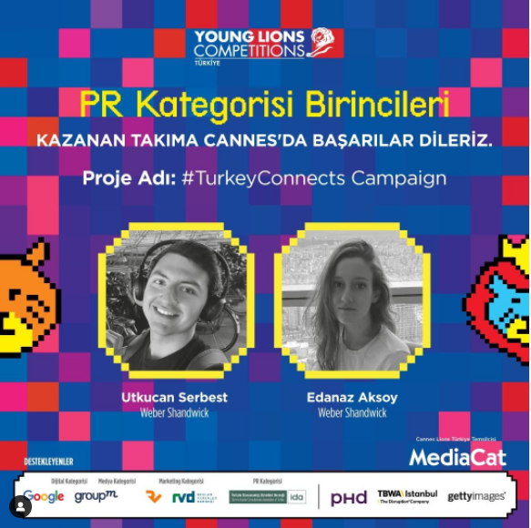 idadernegi's tweet photo. #CannesYoungLions Uluslararası Yaratıcılık Festivali’nde PR kategorisinde "#TurkeyConnects Campaign" projesi ile finale katılacak Utkucan Serbest ve Edanaz Aksoy‘u tebrik eder, başarılar dileriz. Elemelere katılan herkese teşekkür ederiz. #YoungLions #GençAslanlar #PR https://t.co/PiA9jfgbJ0