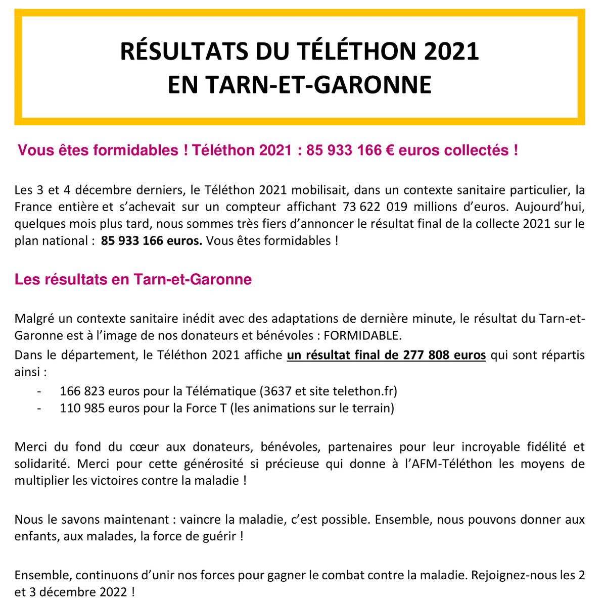 Téléthon 82 tweet media
