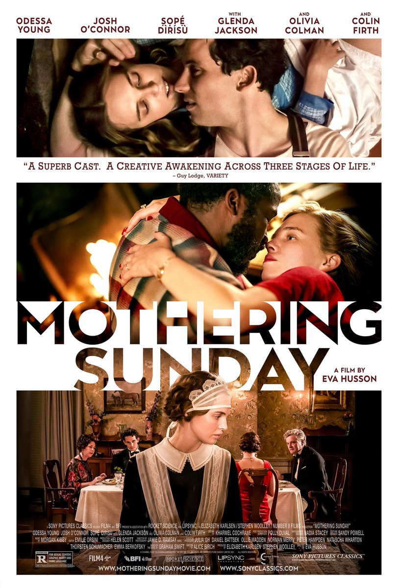 FrankMalfitano's tweet photo. FILM OF THE DAY: Impeccably made adaptation of #GrahamSwift novel about young maid (& future writer’s) tragic affair with upperclass young man in #1920s #England & its affect on the rest of her life. Exquisite lead performance by #OdessaYoung #MotheringSunday #ColinFirth #movies https://t.co/vKGksJg2nW