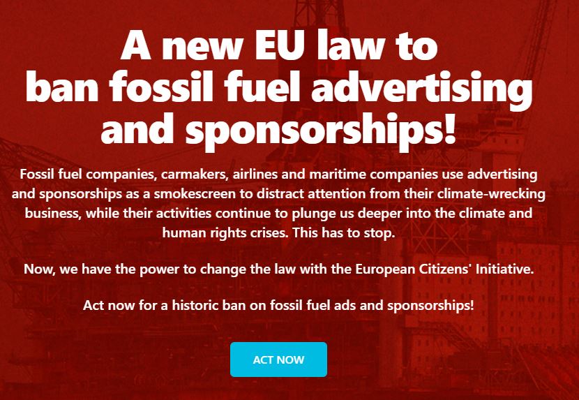 andytuit's tweet photo. #BanFossilAds crossed
1⃣9⃣5⃣6⃣0⃣0⃣✍

EU Citizens' Initiative-ECI for a law to ban #fossilfuel #ads &amp; #sponsorships

with 1⃣ Mln ✍ by Oct2022 EuComm must consider

Your ✍ counts 🙏

👇👇👇👇👇 
https://t.co/O3BaT3HMDd 
#fossilfuels #climatecrisis #fossilfreerevolution https://t.co/kKiNj2IKXh