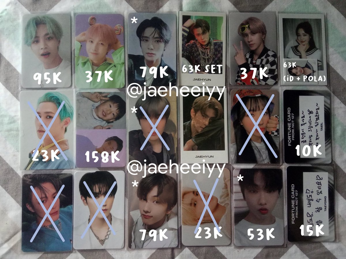 jaeheeiyy's tweet photo. wts pc nct wayv weeekly

Kun selca photopack sg21
Renjun konsep photopack sg21
Jaehyun hologram sticker
Jaehyun pola make a wish
Hendery ar kick back
Jihan pola md 1st anniversary weeekly
Doyoung photoframe from home
scratch Taeil, Taeyong https://t.co/6Uohq2srzY