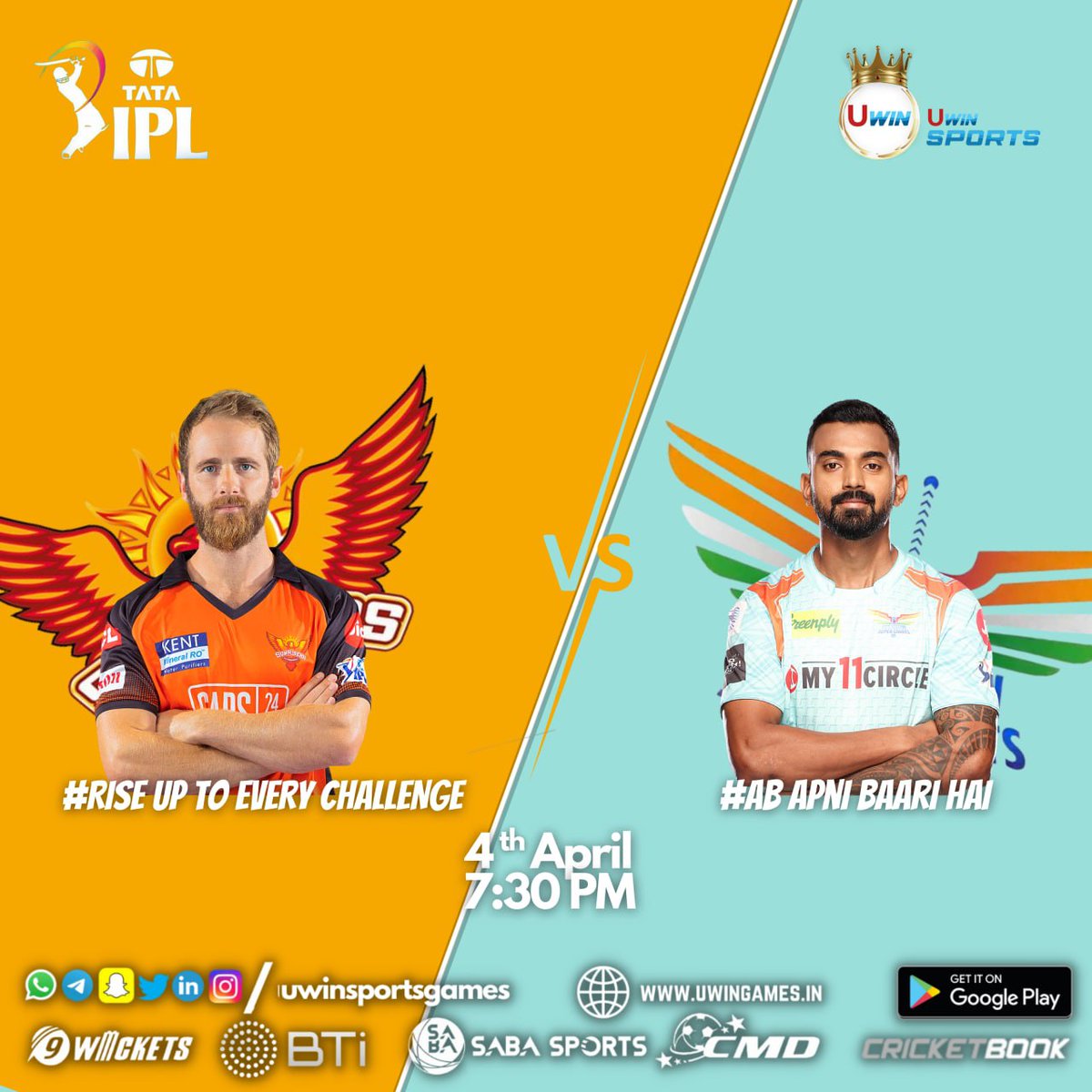 uwinagents's tweet photo. Lucknow Super Giants will clash against Kane Williamson-led Sunrisers Hyderabad which will also be their first-ever encounter at the Dr. DY Patil Stadium, Navi Mumbai on April 4.🤩
➡️ https://t.co/3RT9JWRLzQ
#ipl10 #neverquit #ipl2022 #vivoipl #crickets #bumrah #whistlepodu #ipl https://t.co/amYZDCimB3