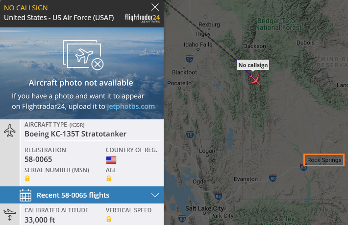 SirListenalot's tweet photo. #KC135 #AE0242 as #ROMA92 en route Fairchild - Pease, aiming for Rock Springs to pick up receivers. So close to Salt Lake City, "HL" #F35's come up to mind... BTW #KC10 #AE020D arrived at Bangor as #ROMA91. https://t.co/QNst4YayJX