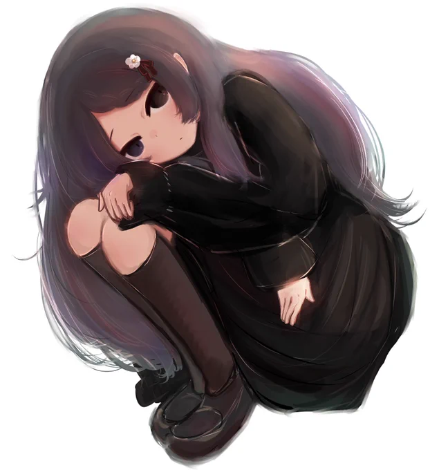 #あま画せ猫耳パーカーのお嬢と黒いお嬢 