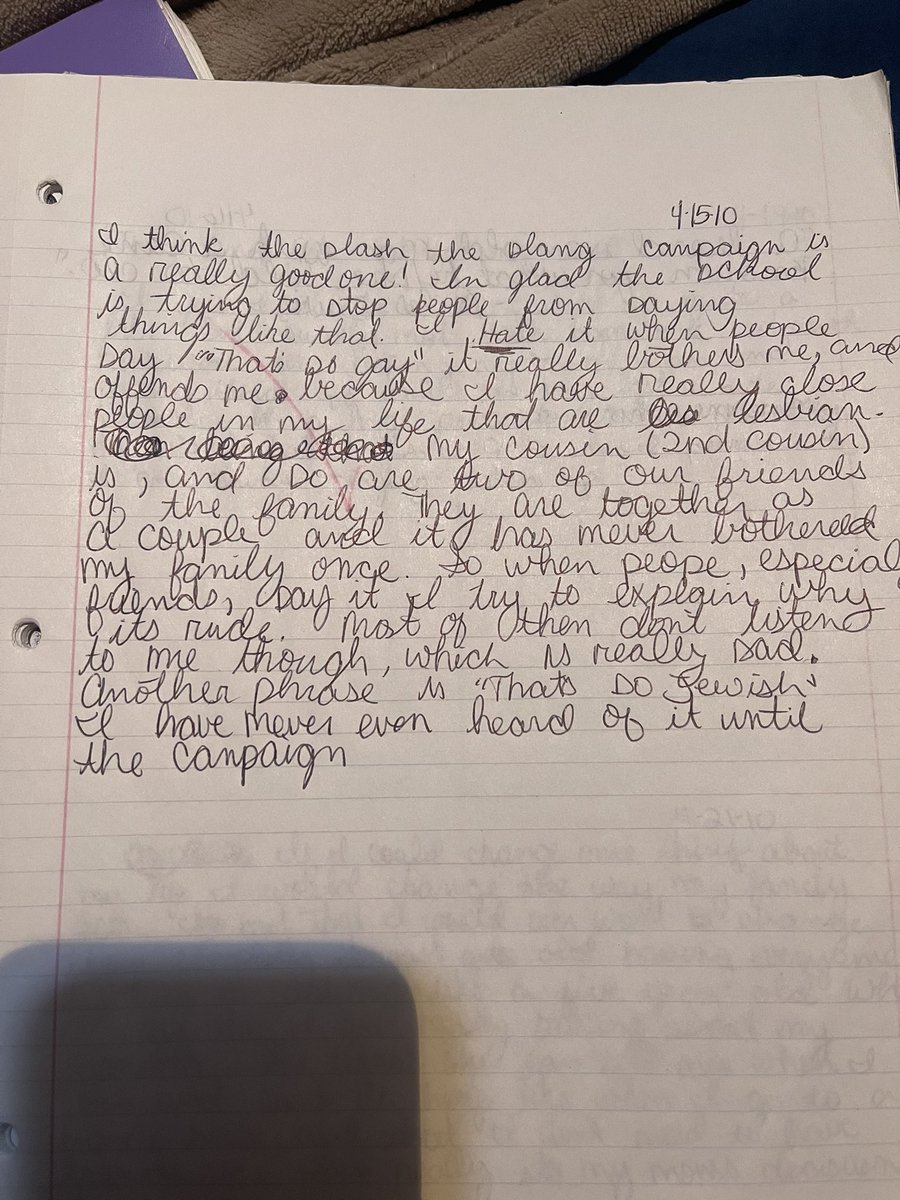 444dimensional's tweet photo. 13 year old me really said 🏳️‍🌈LESBIAN RIGHTS🏳️‍🌈 in my english journal https://t.co/5iuGxet4FS