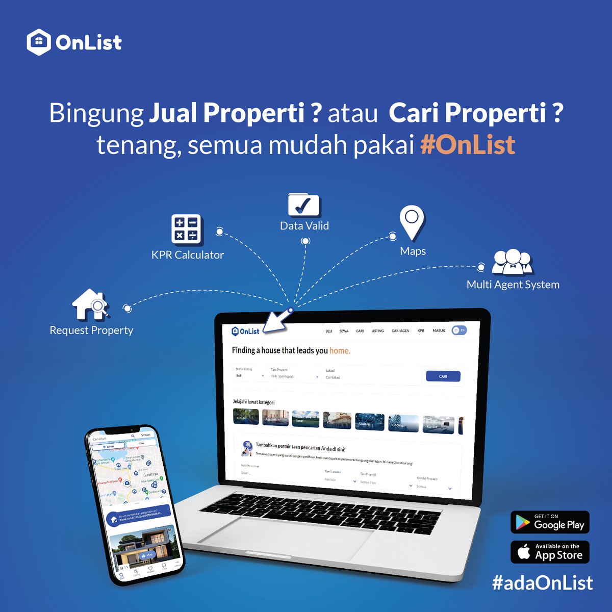 OnList_id's tweet photo. Masih bingung gimana caranya Jual atau Beli properti yang mudah &amp; gratis ?
OnList Hadir untuk memberikan kemudahan dalam jual atau beli properti Anda.

#AdaOnList #OnListProperty #OnList #propertiindonesia #properti #platformproperti #jualbeliproperti #infoproperti #propertysales https://t.co/0r7iBeso7x