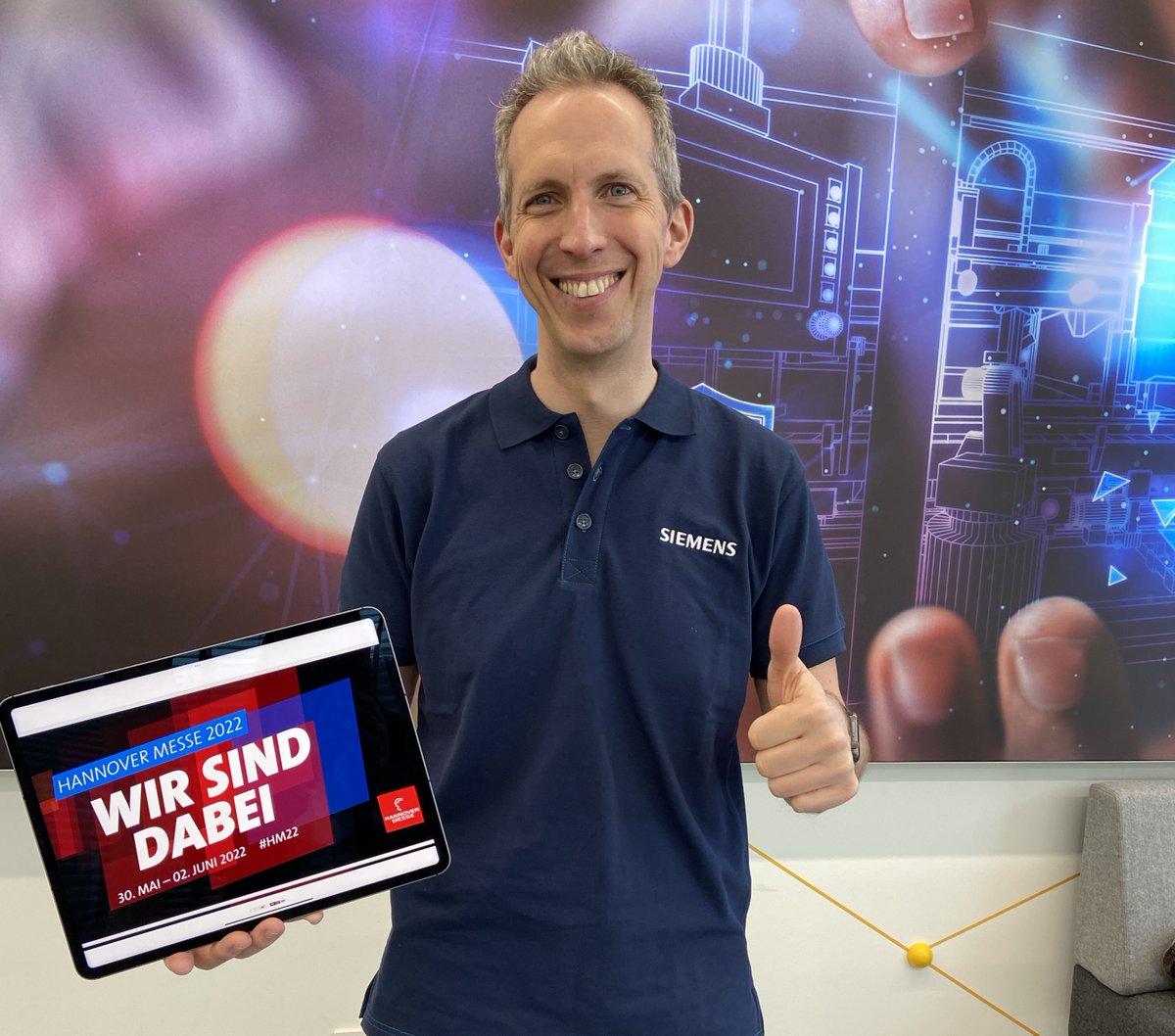 rainer_brehm's tweet photo. Wir sind dabei! #TeamSiemens begrüßt Sie gerne auf der @hannover_messe 2022. ➡️ https://t.co/kvVDCO21Wy ⬅️ Sichern Sie sich jetzt Ihr Gratis-Ticket. Wir freuen uns auf ein Wiedersehen und inspirierende Gespräche mit Ihnen! #HM22 #Automation 
@SiemensDE https://t.co/HhvvvMv0f3