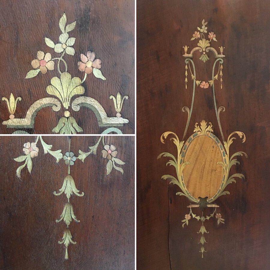 Look at this detail in this delicate #floral #marquetry panel we have for sale, you wouldn’t think it was made over 100 years ago. DM for price #vintagestyle #harebell