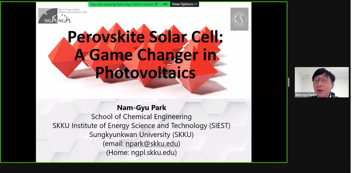 SalibaLab's tweet photo. Here we go!🎉We are starting #ViPerCon2022 with a keynote talk from Prof. Nam-Gyu Park from @skkuintl
"Perovskite Solar Cells:A game changer in PVs"☀️
@miliba01 https://t.co/uu6ndWq5cf