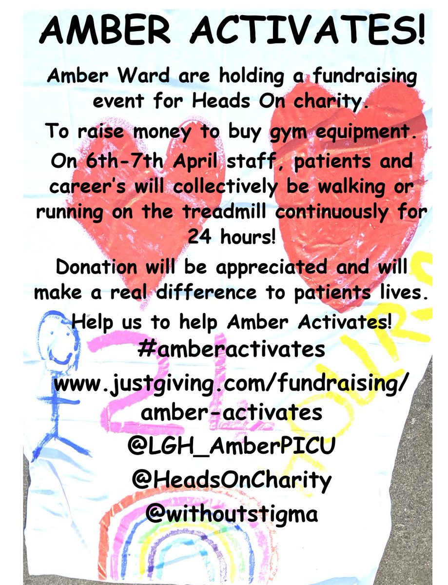 Denise Barker (@denisebarker_ot) on Twitter photo Countdown to Amber Activates! The 24 hour challenge starts 6th April. Please help us reach our target by donating and sharing our page.
#Headsoncharity
#amberactivates
@LGH_AmberPICU <a href="/LGH_SPFT/">Langley Green Hospital ππ</a> Countdown to Amber Activates! The 24 hour challenge starts 6th April. Please help us reach our target by donating and sharing our page.
#Headsoncharity
#amberactivates
@LGH_AmberPICU <a href="/LGH_SPFT/">Langley Green Hospital ππ</a>