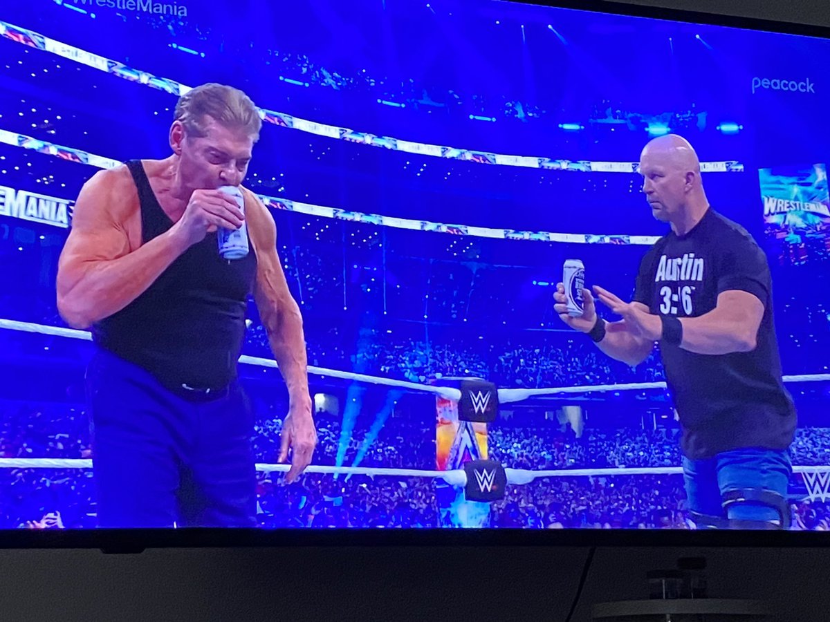 BrandonKravitz's tweet photo. Again?! Iβm dead π #WrestleMania #StoneColdStoneCold https://t.co/tdRfOYbYyD