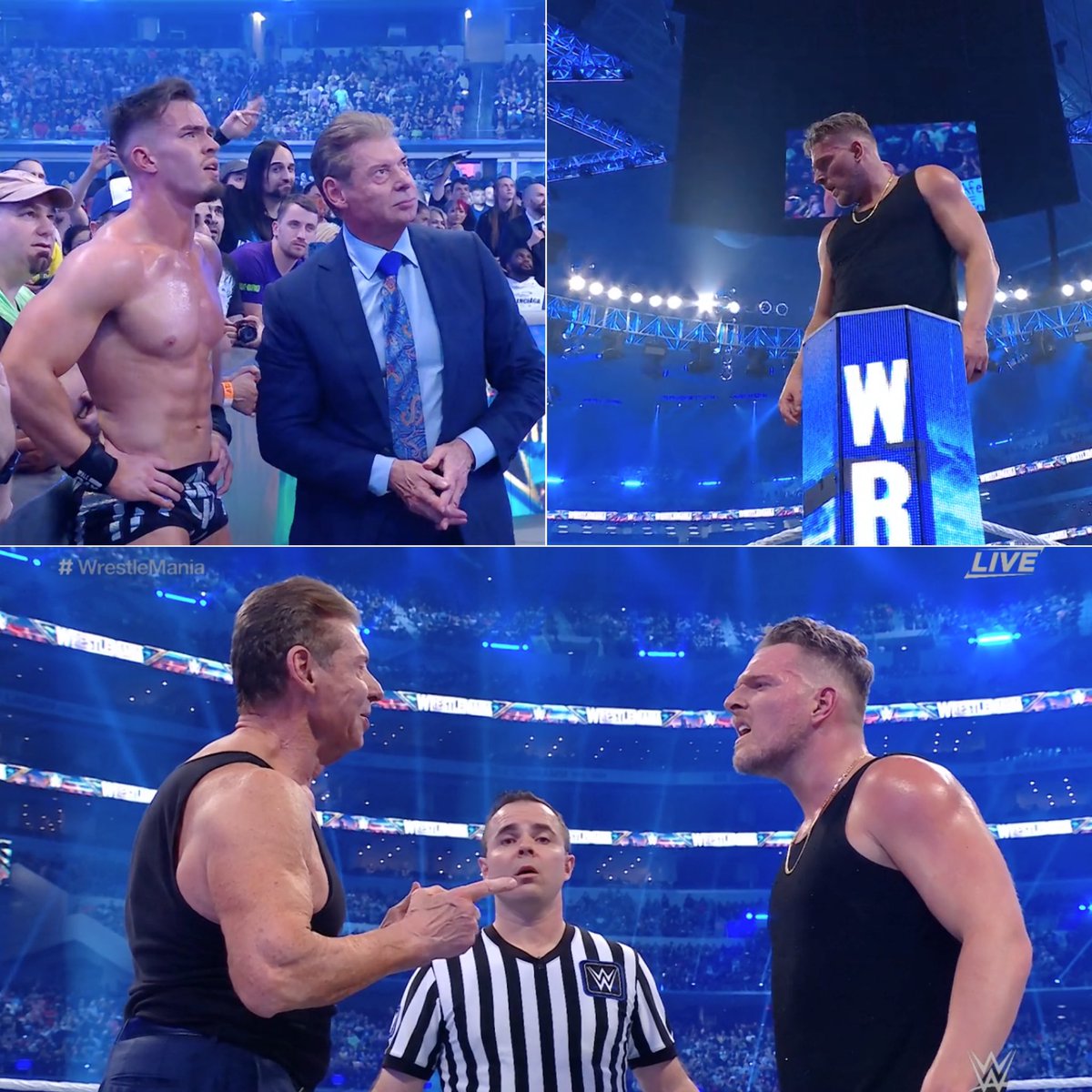 Ulises_RECORD's tweet photo. RETÓ AL JEFE! 😅

Pat McAfee derrotó a Austin Theory y de inmediato retó a Vince McMahon a un mano a mano.

#patmcafee #vincemcmahon #WrestleMania https://t.co/kVa9jbXlcs