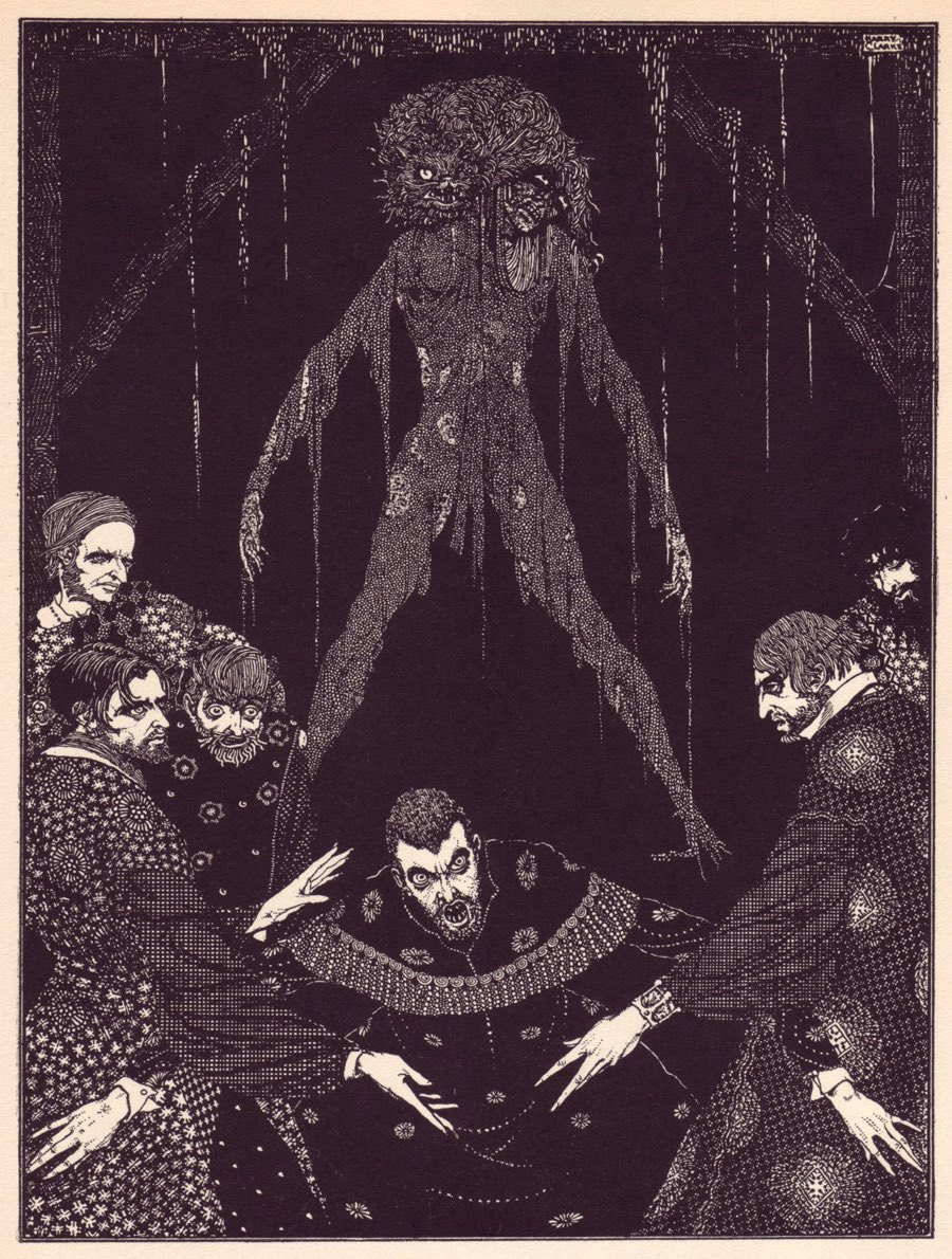 justinboldaji's tweet photo. These illustrations by an artist named Harry Clarke for a 1919 Edgar Allen Poe collection are so fuckin rad https://t.co/Yxj9VpmM10