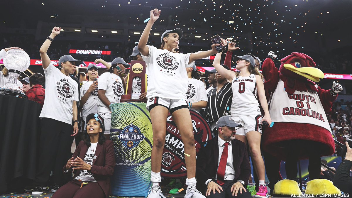 SECNetwork's tweet photo. Nothing beats this feeling 🤩🏆 @GamecockWBB https://t.co/j0Bb9EO64f