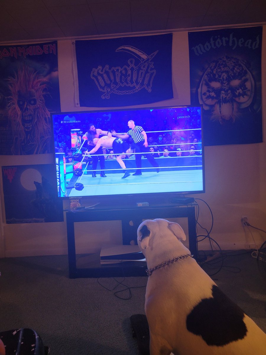 A_MAAFFHUCKA's tweet photo. Me and my boy watching one of the best wrestlemanias ever! #WrestleMania https://t.co/GELPpcRee8