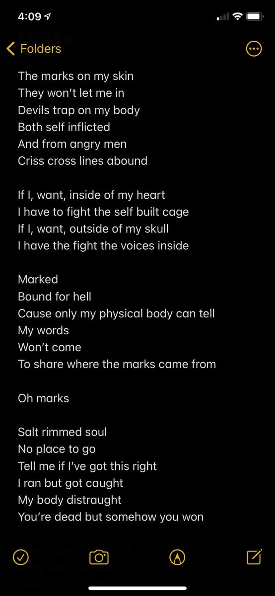 disabilautyy's tweet photo. TW: self harm, self injury, abuse, assault 

Just some lyric writing https://t.co/CeXZljns3k
