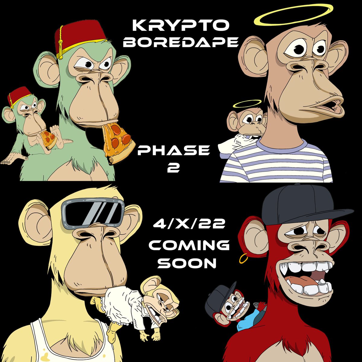 KryptoBoredApe's tweet photo. Krypto Bored Ape Phase 2 Coming Soon 
4/xx/22
#nft #nftart #art #nftartist #crypto #kryptoape #nfts #jahnfts #artist #opensea #openseanft #kryptoboredap https://t.co/OE15IMyGqr