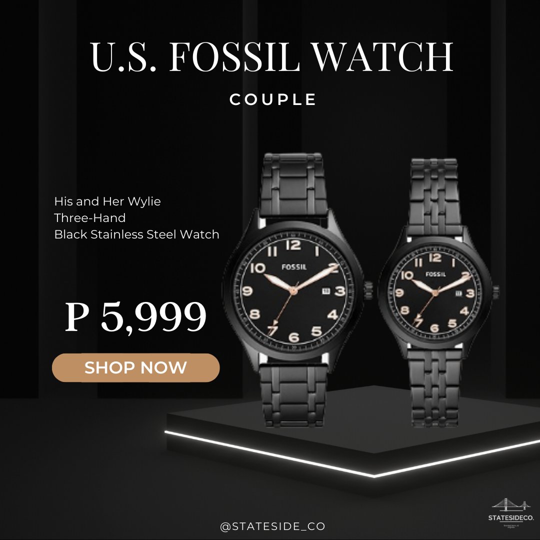 statesidecoph's tweet photo. Buy Best, be Best🖤
More time, Geat time to your partner with U.S. FOSSIL WATCH ⌚
Three Hand Platform
Wylie Strap Material
Stainless Steel Water Resistance
Available now @statesidecoph Buy now! 🛒
#usfossilwatch #couplewatch #CoupleGoals #statesidecoph https://t.co/3dq2i8UU3K