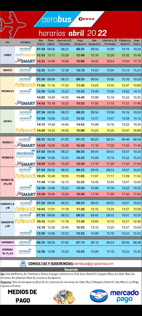 Tengo el agrado de comentarles que a partir del mes de abril la empresa Aerolíneas Argentinas suma una frecuencia más a la ya existente, también contamos con las frecuencias de Flybondi y de JetSMART. Desde mañana nuestro Aeropuerto pasará a contar con 4 frecuencias diarias. 👍👍