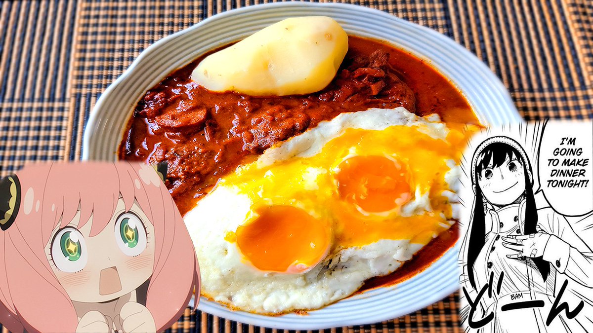 Syrix0's tweet photo. To celebrate the upcoming SPY x FAMILY anime I made Yor's delicious stew! Can't wait to see the anime and more of the SPY x FAMILY manga! Watch how I made Yor's stew https://t.co/SEk0On21rG https://t.co/WktihqbIeN