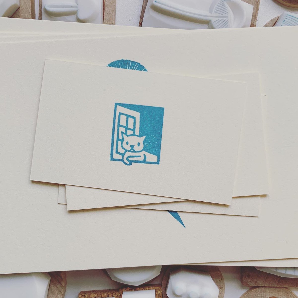 talktothesun's tweet photo. Spring is here. My dog Momo is sitting by the window to have some sunshine and fresh air like this cat stamp. #handmade #etsy https://t.co/jMO3wAJA2S