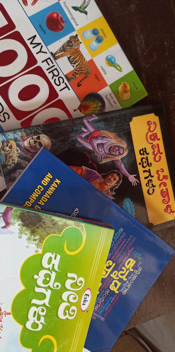 KallottiL's tweet photo. Received some amazing Kannada books from @prasadbhat_ . Thankyou from our side. Kids love them already . 
#education #books https://t.co/nK1R6dRLwN
