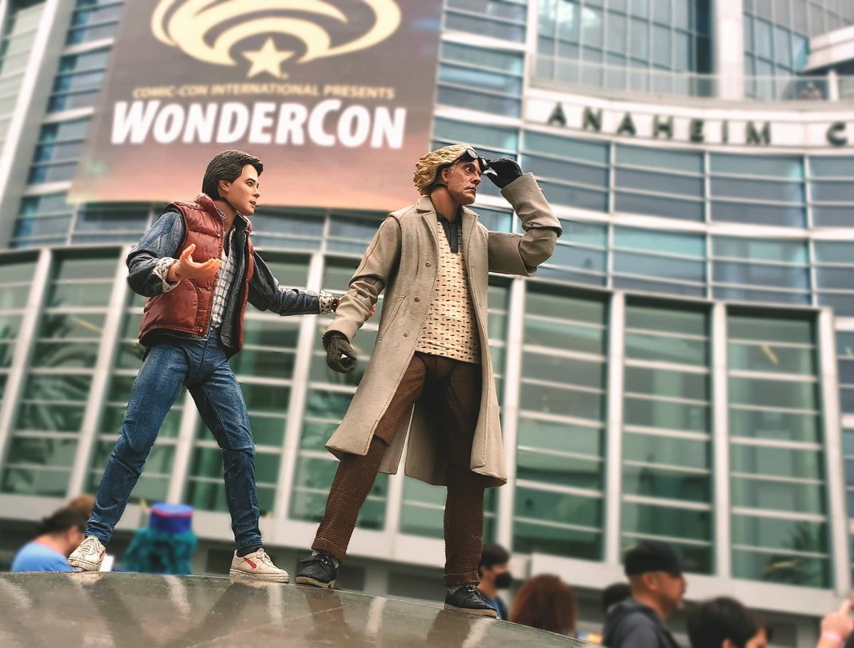 Bryanstein20's tweet photo. "Doc, where are we now?"

#Wondercon2022 #WonderCon #BackToTheFuture #NECA #80s #toyphotography https://t.co/HjHrFlsYRX