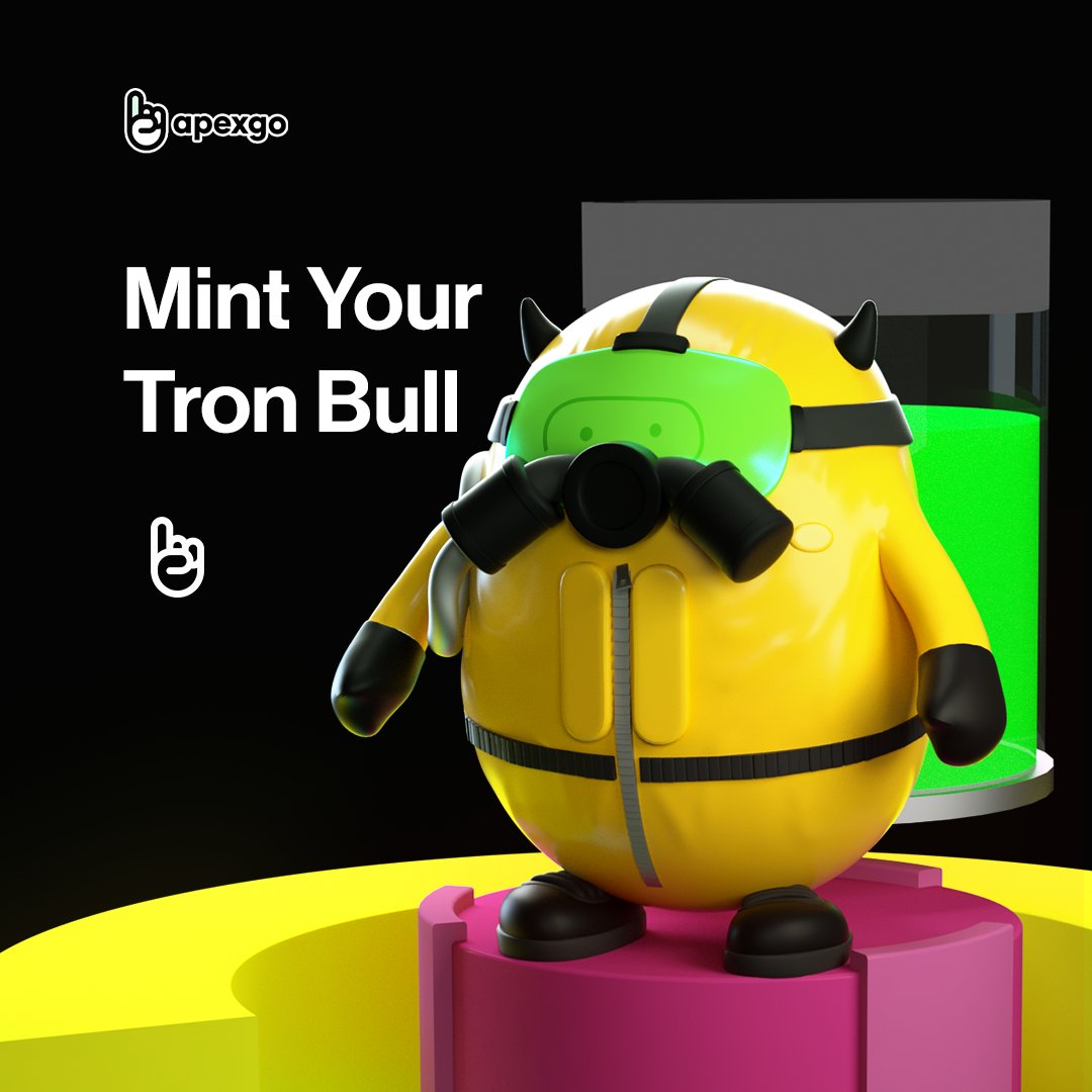 Mint your Tron Bull Here  → apexgo.io/mint/tron-bull…

#Tron #NFT #Verse #Metaverse #GameFi