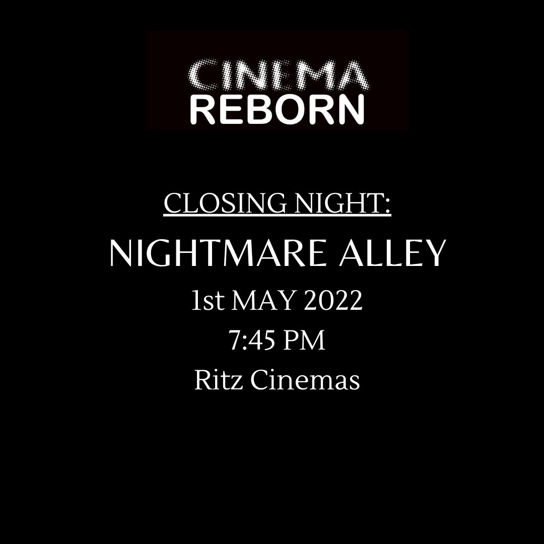 Cinema Reborn Film Festival 2022 closes with Edmund Goulding’s gripping 1947 film noir, Nightmare Alley.

7:45 PM SUNDAY MAY 1st, Randwick Ritz <a href="/ritz_cinema/">Ritz Cinema</a>
Tickets in bio and at cinemareborn.org.au

#cinemareborn2022 #cinemareborn #sydneyfilmfestival