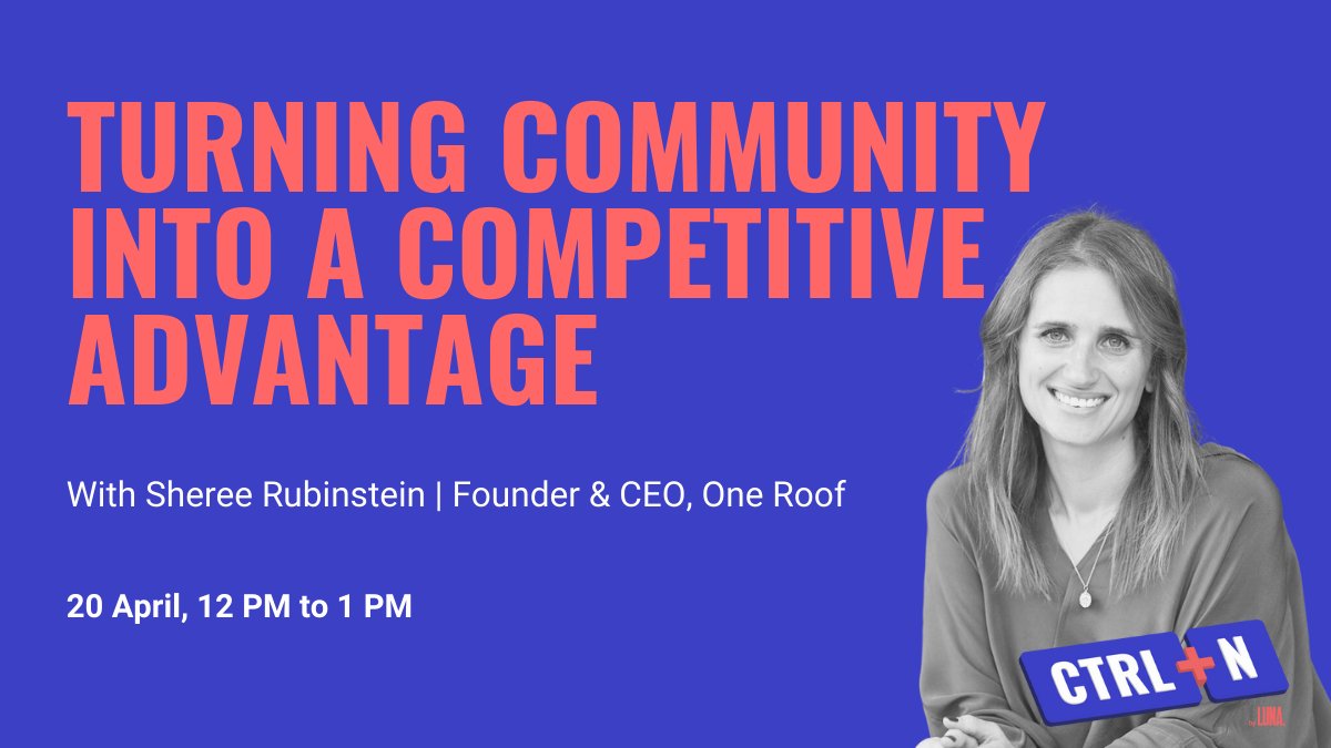 luna_startups's tweet image. It's time for another #LUNACTRLN! 😇

Join us as we chat with @ShereeRuby, Founder &amp;amp; CEO of @weareoneroof, about why #community is central to building a strong business &amp;amp; how you can make it part of your #startup stack!

RSVP here 👉 bit.ly/35GNjGo