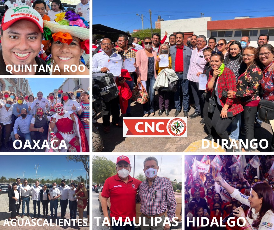 CEN_CNC (@cnc_cen) on Twitter photo Asistimos a los arranques de campañas de nuestros candidatos en #Durango, <a href="/EVillegasV/">Esteban Villegas V.</a>; #Tamaulipas, <a href="/TrucoVerastegui/">CésarTrukoVerástegui</a>; #Hidalgo, <a href="/caroviggiano/">Carolina Viggiano</a>; #Oaxaca, <a href="/_AvilesAlvarez/">Alejandro Avilés Álvarez</a>; #QuintanaRoo <a href="/Hendricksles/">Leslie Hendricks</a> y #Aguascalientes, <a href="/TereJimenezE/">Tere Jiménez</a>.
¡La unidad nos hace más fuertes!
#SomosCNC Asistimos a los arranques de campañas de nuestros candidatos en #Durango, <a href="/EVillegasV/">Esteban Villegas V.</a>; #Tamaulipas, <a href="/TrucoVerastegui/">CésarTrukoVerástegui</a>; #Hidalgo, <a href="/caroviggiano/">Carolina Viggiano</a>; #Oaxaca, <a href="/_AvilesAlvarez/">Alejandro Avilés Álvarez</a>; #QuintanaRoo <a href="/Hendricksles/">Leslie Hendricks</a> y #Aguascalientes, <a href="/TereJimenezE/">Tere Jiménez</a>.
¡La unidad nos hace más fuertes!
#SomosCNC