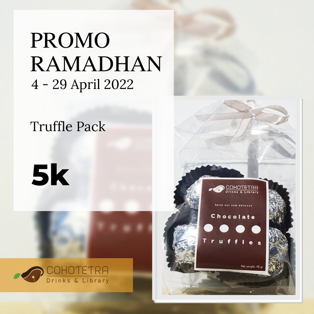 Cokotetra's tweet photo. Yuk, ajak keluarga, teman dan orang terdekatmu dengan Promo Ramadhan COKOTETRA!
Promo berlaku setiap Senin-Minggu hingga 29 April 2022.

Khusus untuk Pre Order, bisa via DM atau chat ke WA 081297598532😊🙏 #cokotetra #Promo #Ramadan https://t.co/WSxBGJkSQS