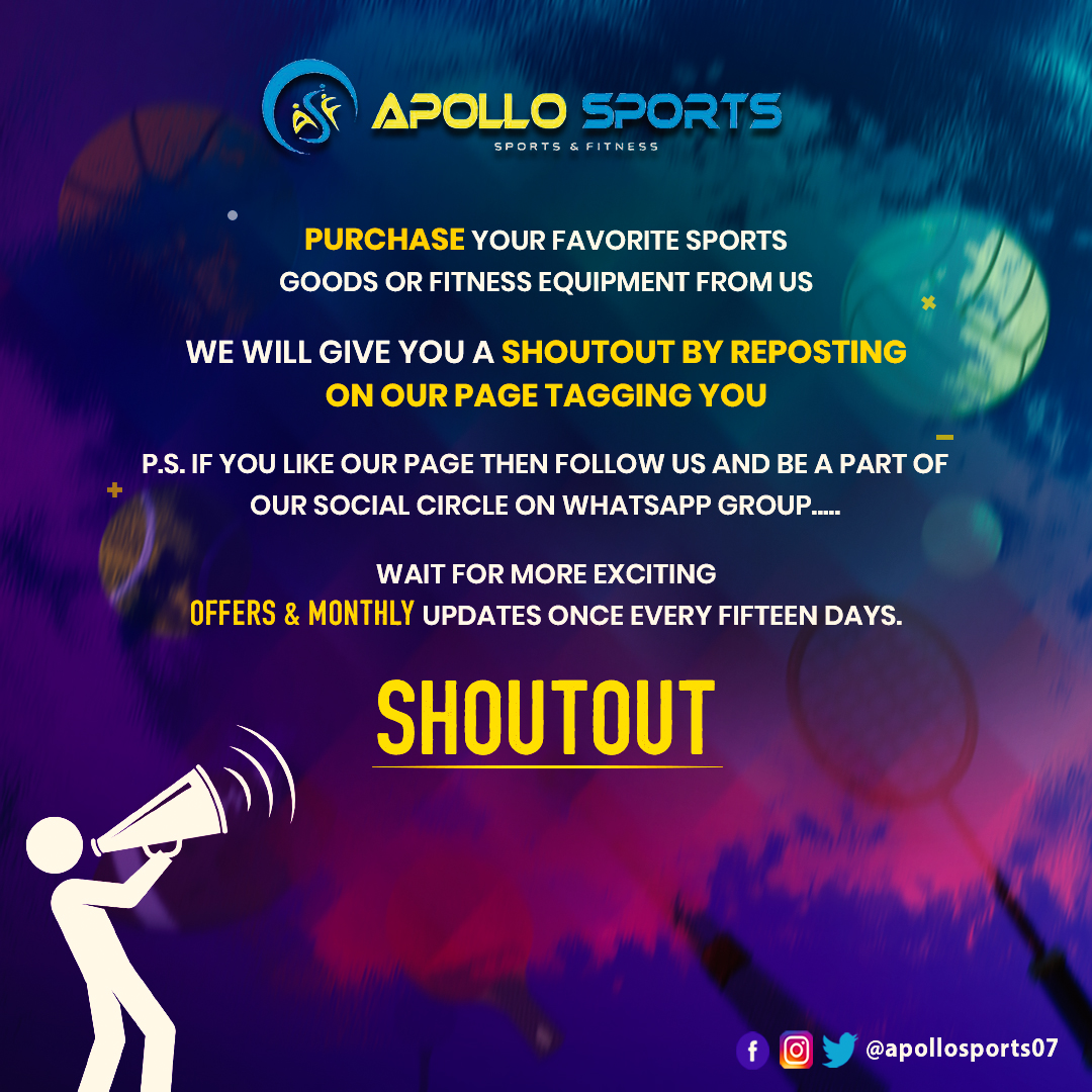 Apollosports07's tweet photo. Send your best shot with our sports good or equipment and we will give you a shout out and exciting offers and giveaway are also there..
.
.
.
#giveaway #offers #shoutoutback #sportsgoods #sportinggoodstore #apollosports #contest #exitingoffer #OFFER_OFFER_OFFER #giveawayalert https://t.co/8FszsVrDgx