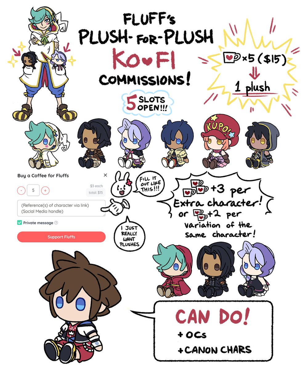 Taking little commissions!
Because I really really really want to buy fandom merch.
I will plushify the hell out of the character(s) of your choice.
Taking 5 slots for now uwu
-IF THIS GETS NOTHING. PRETEND YOU SAW NOTHING.
https://t.co/xu5esXtB5f 