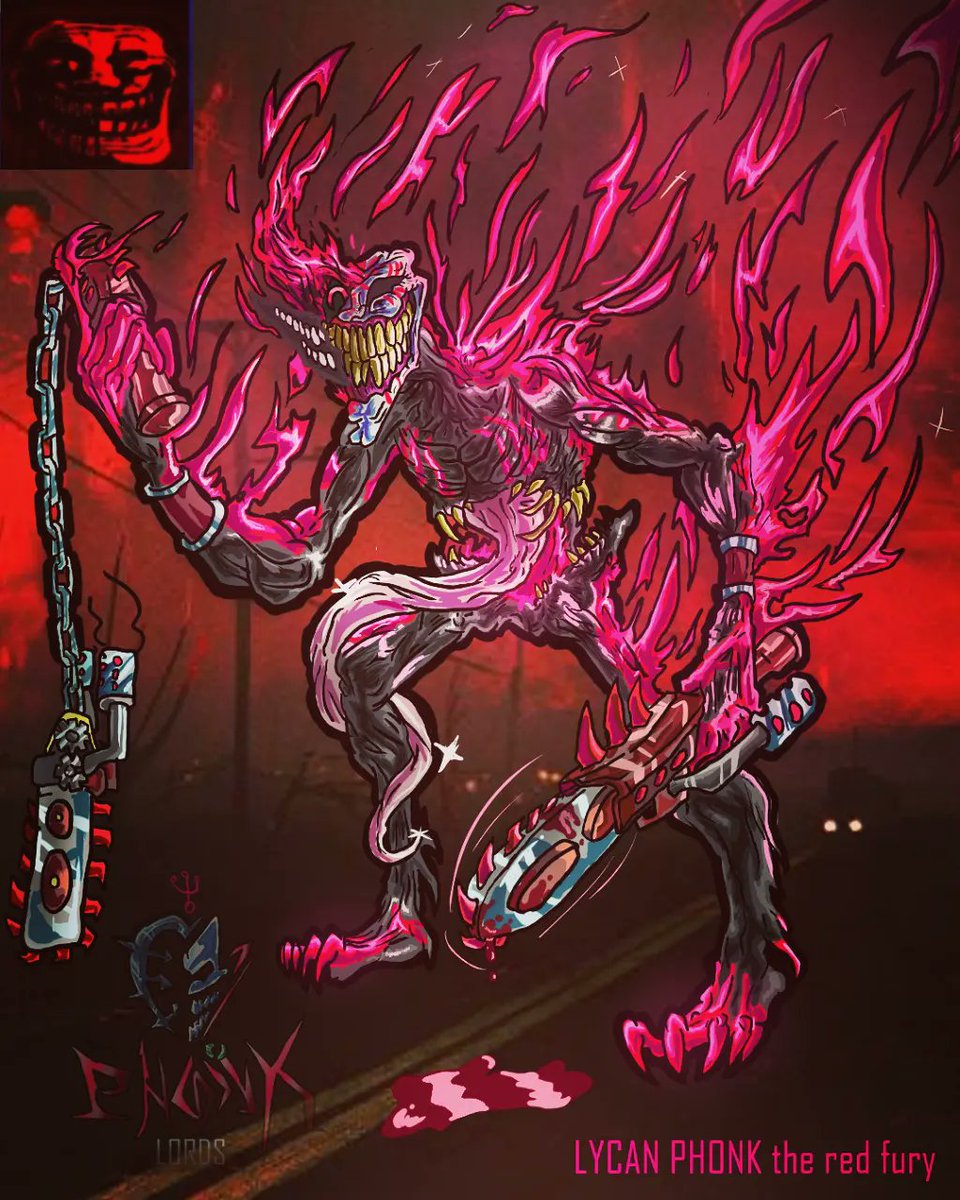 the_Rafixman's tweet photo. PHONK_LORDS_PROFILE1:
"LYCAN the RED FURY"
(Slight story lore and LYCAN lore file is in the comments, check it out!)
#trollge #trollface #phonk #phonktrollge #trollges #blueballsincident #trollgeincident #trollges
#PHONK_LORDS https://t.co/AtxU2cEoqT