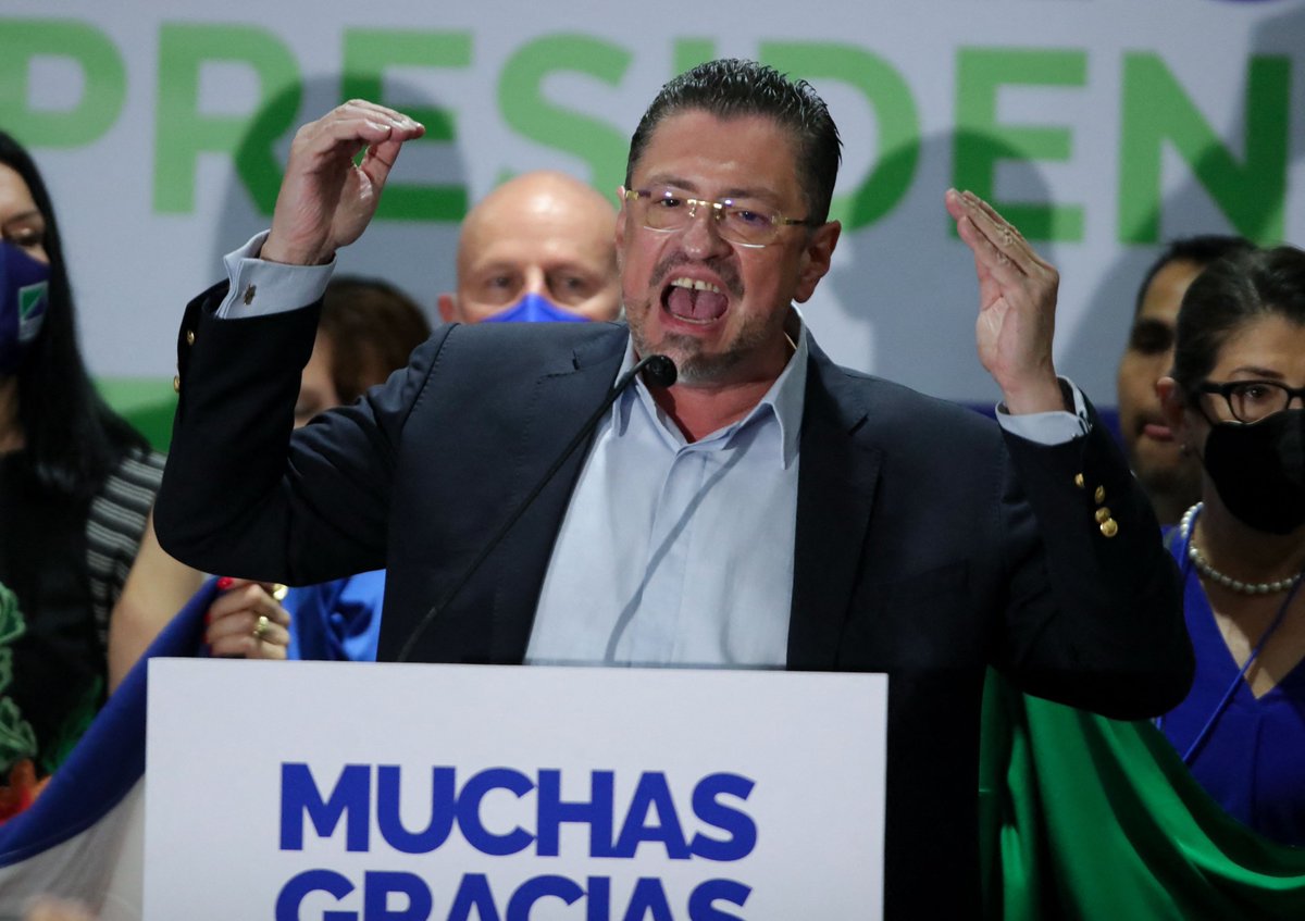 WorldNewsp1's tweet photo. #RodrigoChaves wins the Presidency of Costa Rica
The candidate of the Social Progress party prevailed in the second round over former president José María Figueres, with 52.9% of the votes.
#CostaRica #WNP https://t.co/nap9v6S5GA