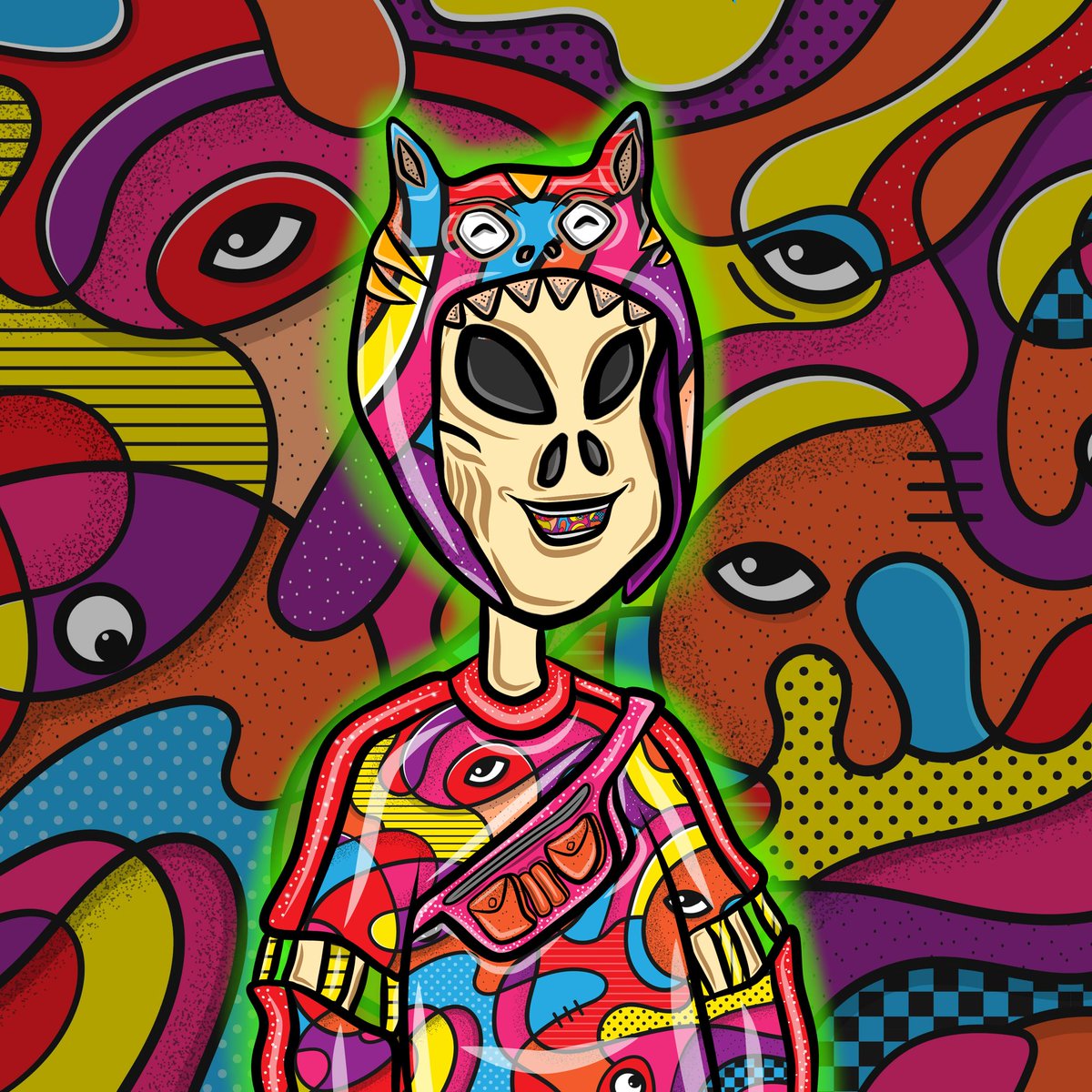 Imp Skull x Sengklek Pelo
Thank you Sir <a href="/SengklekP/">Sengklek Pelo</a> for this wonderful background.
The combination with stylish clothes looks festive with colorful motifs typical of SengklekPelo.

You can make an offer 👇
app.pentas.io/nft/255388

#sengklekpelo #pentasio #PentasianSupportPentasian