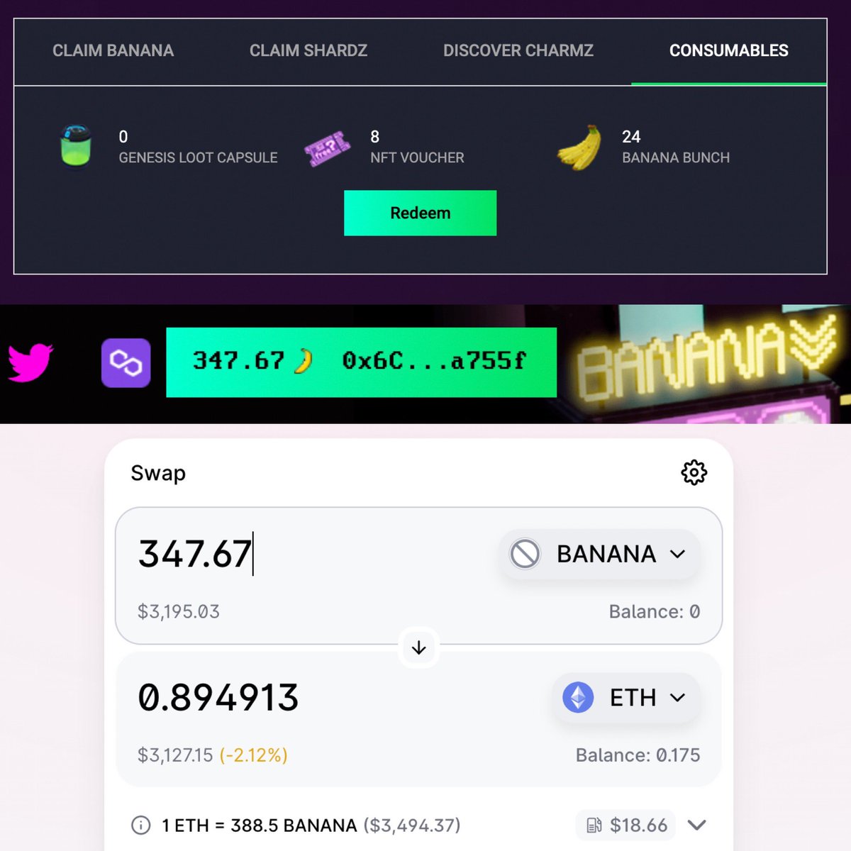 I kollected 24 banana bunch in seasons 1 &amp; 2. #PlayAndKollect <a href="/CyberKongz/">CyberKongz</a> 

Each banana bunch can redeem 10-20 $banana

Don’t just mint and flip. This year is gamefi, buy a VX play and learn in the early stage.