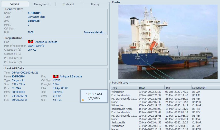 FlconEYES's tweet photo. ⚓️CROWLEY, AUTORIZADA POR BIDEN🧐🧐
#KSTORM #IMO9389435 EEUU-Mariel
#HappeningNow #OSINTCuba #cubarcos #Cuba #4Abr
7mo Viaje desde Sept2020
Los encargos y caprichos de la crápula del PCC directo desde el imperio.
#HappeningNow #OSINTCuba #cubarcos #Cuba #4Abr https://t.co/XO883e9hOS