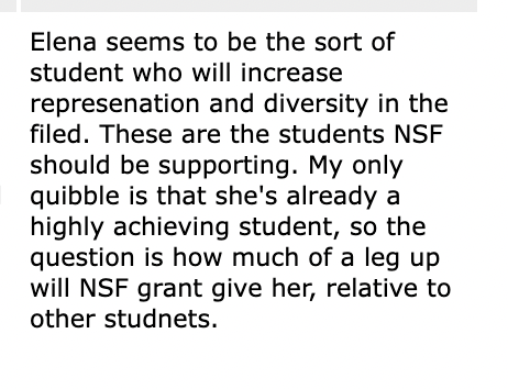I did not win an NSF GRFP. 

I want to share this particular review; I'm not sure what to say about it.