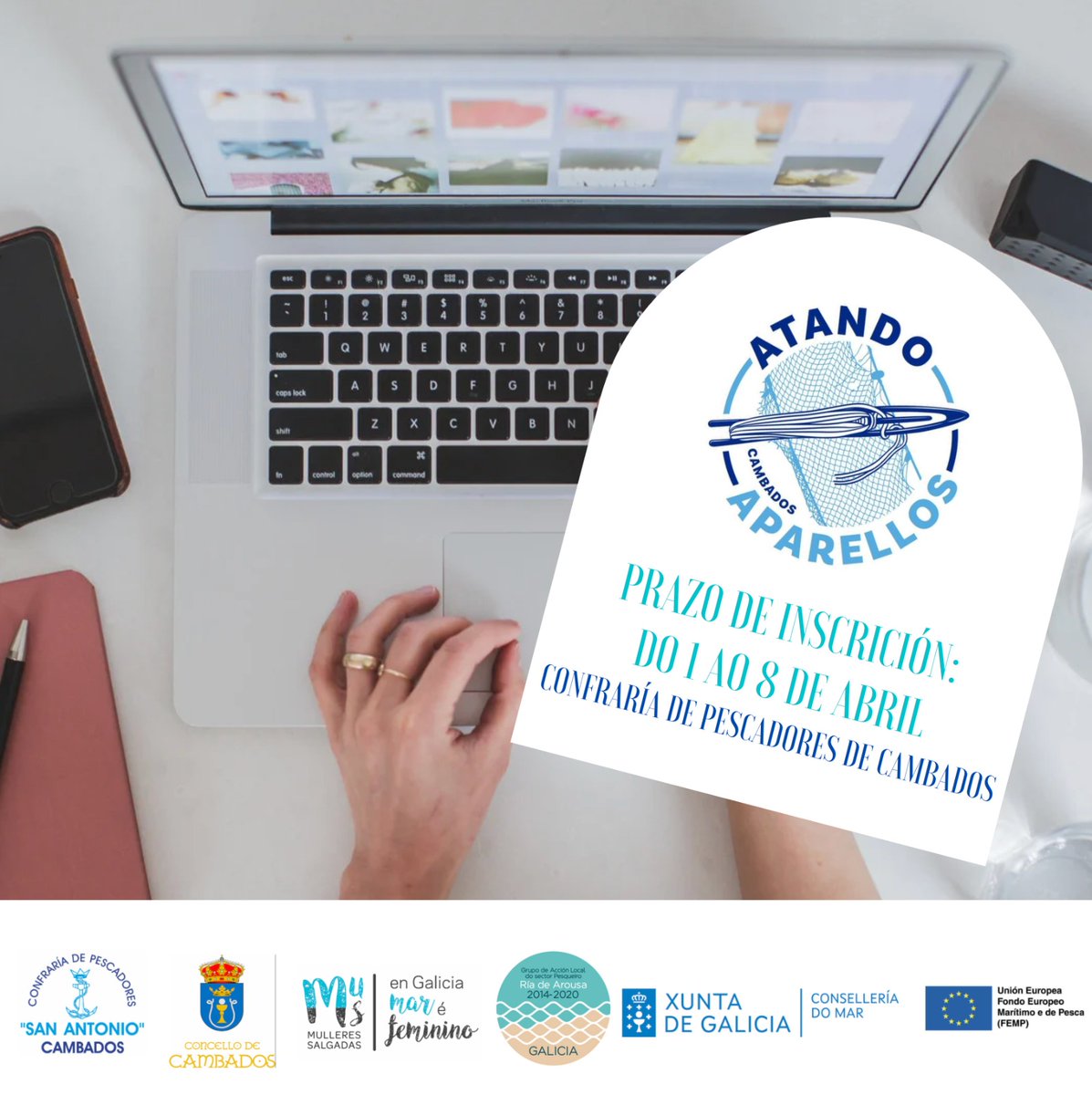 🆕 Formación de introdución ao oficio de atadora. Aberta inscrición ata o 8 de abril!📝 Pódese realizar chamando á Confraría de Pescadores de #Cambados. Se queres máis información sobre o proxecto contacta con <a href="/Arenariacoord/">ArenariaCoordinación SLU</a> no 📞 633 33 54 63 ou
📧 info@arenariacoordinacion.com
