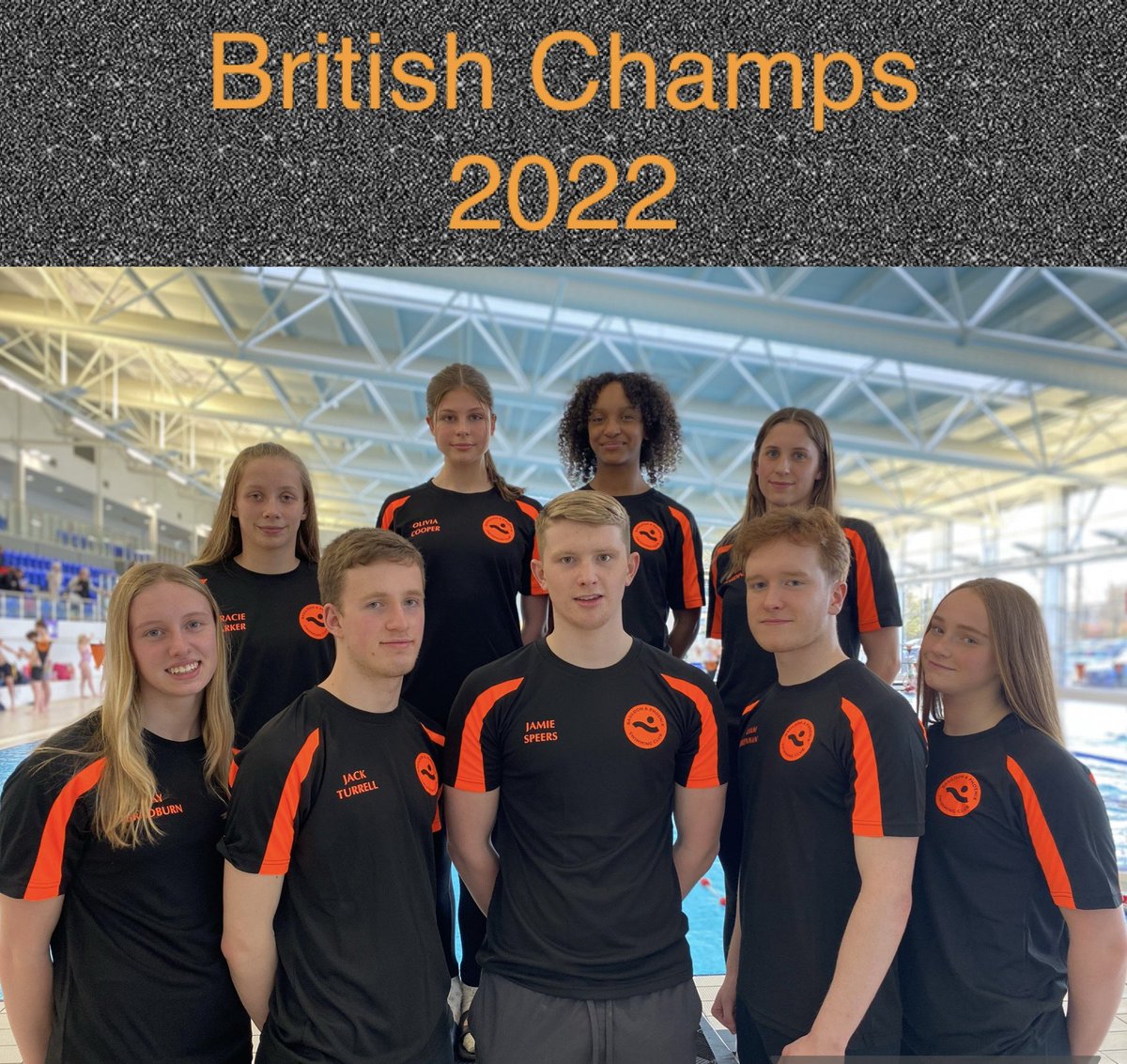 BasPhoenixSC's tweet photo. ❗️MEET YOUR 2022 BRITISH CHAMPS QUALIFIERS❗️

A HUGE Congratulations and good luck to our swimmers who will be swimming @britishswimming 🧡🖤

Gracie P
Olivia C
Skye C
Tia G
May B
Liam B
Jamie S
Jack T
Grace W

@DougCswim @stretchlane 
#paintItorange #proud #BSC22 #oneteamonegoal https://t.co/z1B0BraNCd