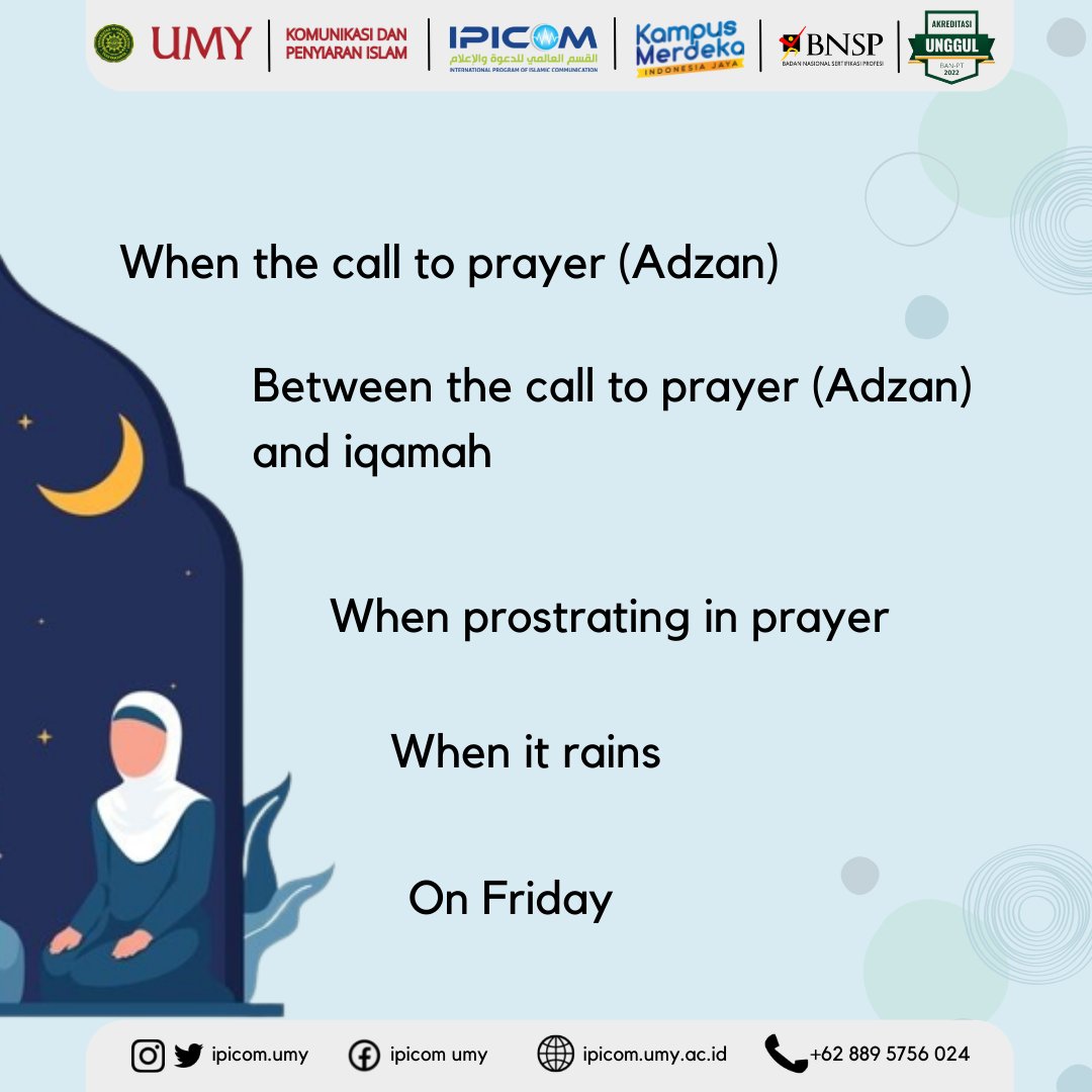 ipicom_u's tweet photo. Assalamu'alaikum IPICOMers!!
How is it your fasting?
This is the most effective prayer time in the month of Ramadan
#KPIUMY #ipicom #internationalprogram #UMYogya #mahasiswa #RamadanMubarak #Ramadhan #Ramadan #RamadhanKareem #ramadhan2022 #Ramadhan1443H #RamadhanMubarak https://t.co/lwTh0uOqGf