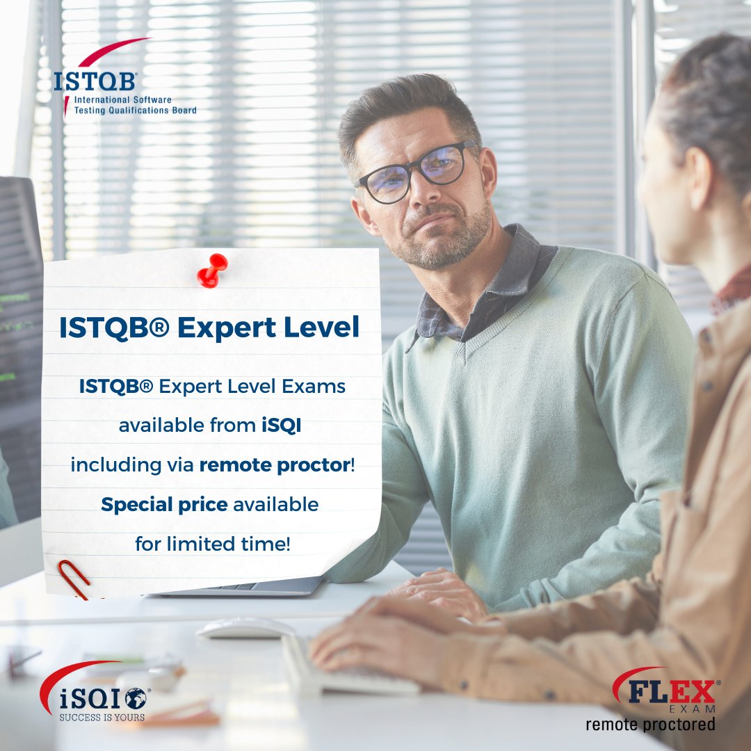 📣 Exams for all parts of ISTQB® CTEL-Test management and CTEL - Improving the Test Process are available from iSQI and we are participating in a special CTEL pricing initiative from ISTQB®!

👉 More information about  ISTQB® Expert level find here: cutt.ly/SDHy8Mx