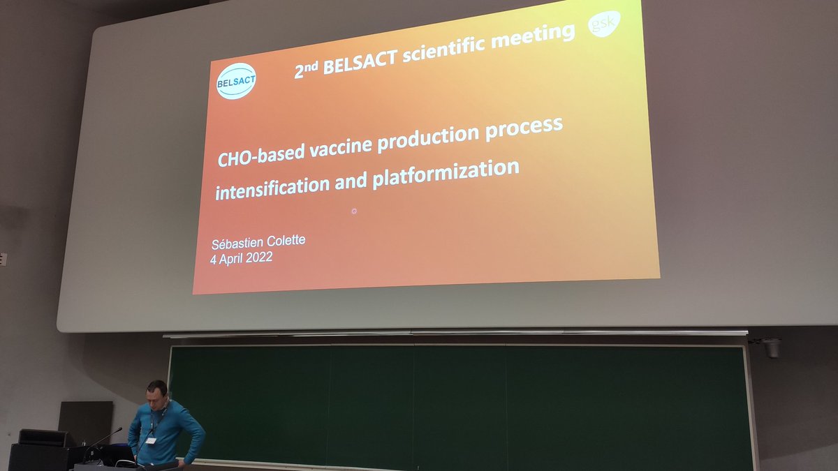 Continuing the morning discussion with CHO-based vaccine production with #sebastiencolette from <a href="/GSK/">GSK</a>.
#BELSACT2022