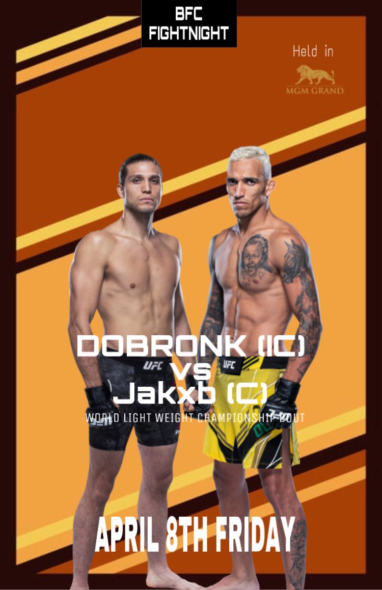 TheBFC_'s tweet photo. BREAKING NEWS: INTRIM LIGHTWEIGHT CHAMP IS GOING TO FACE LIGHTWEIGHT CHAMPION JAKXB AT BFC FIGHTNIGHT 6 https://t.co/fvlfyMYLUt