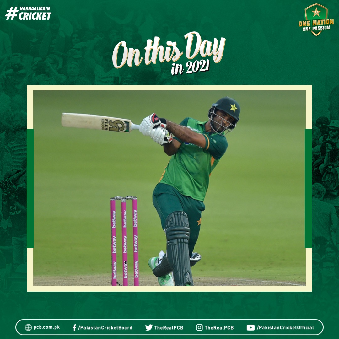 Pakistan Cricket (@therealpcb) on Twitter photo #OnThisDay in 2021, <a href="/FakharZamanLive/">Fakhar Zaman</a> scored 193 off 155 balls – third highest individual score for a Pakistan batter in an ODI. He achieved the feat against South Africa at the Wanderers Stadium, Johannesburg. His innings included 18 fours and 10 sixes.
pcb.com.pk/pakistan-tour-… #OnThisDay in 2021, <a href="/FakharZamanLive/">Fakhar Zaman</a> scored 193 off 155 balls – third highest individual score for a Pakistan batter in an ODI. He achieved the feat against South Africa at the Wanderers Stadium, Johannesburg. His innings included 18 fours and 10 sixes.
pcb.com.pk/pakistan-tour-…