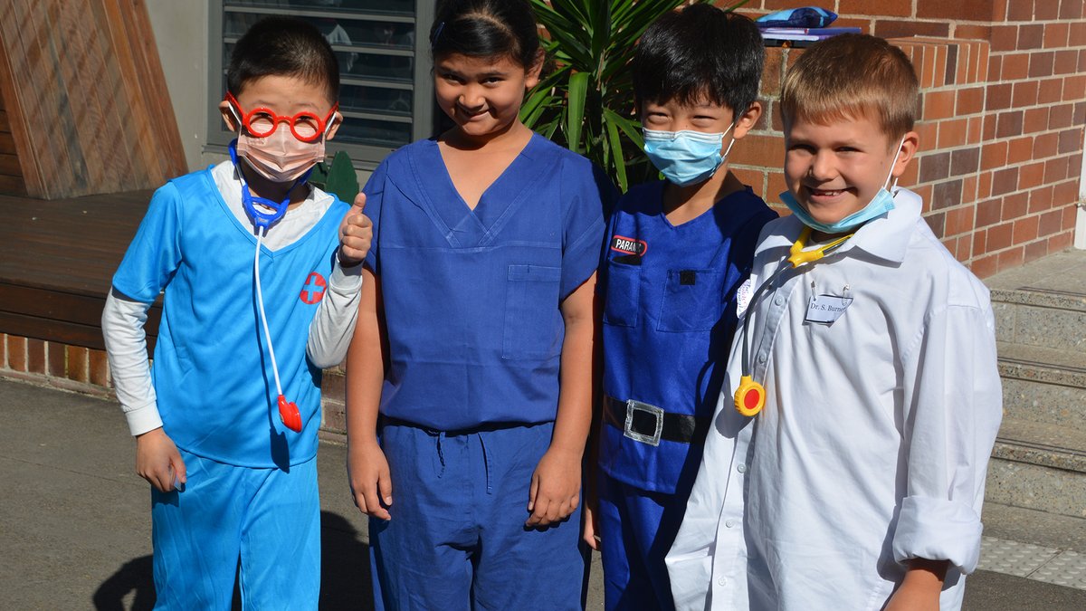 BarkerCollege's tweet photo. JUNIOR SCHOOL // Today is Healthcare Heroes Day in the Prep and Junior School with the fabulous support of our Year 8 students! Some great costumes are on display to raise money for the @NorthFoundation

Donations can be made here https://t.co/SmwysXyWP7

#WeAreBarker https://t.co/OnAHD0zWuP